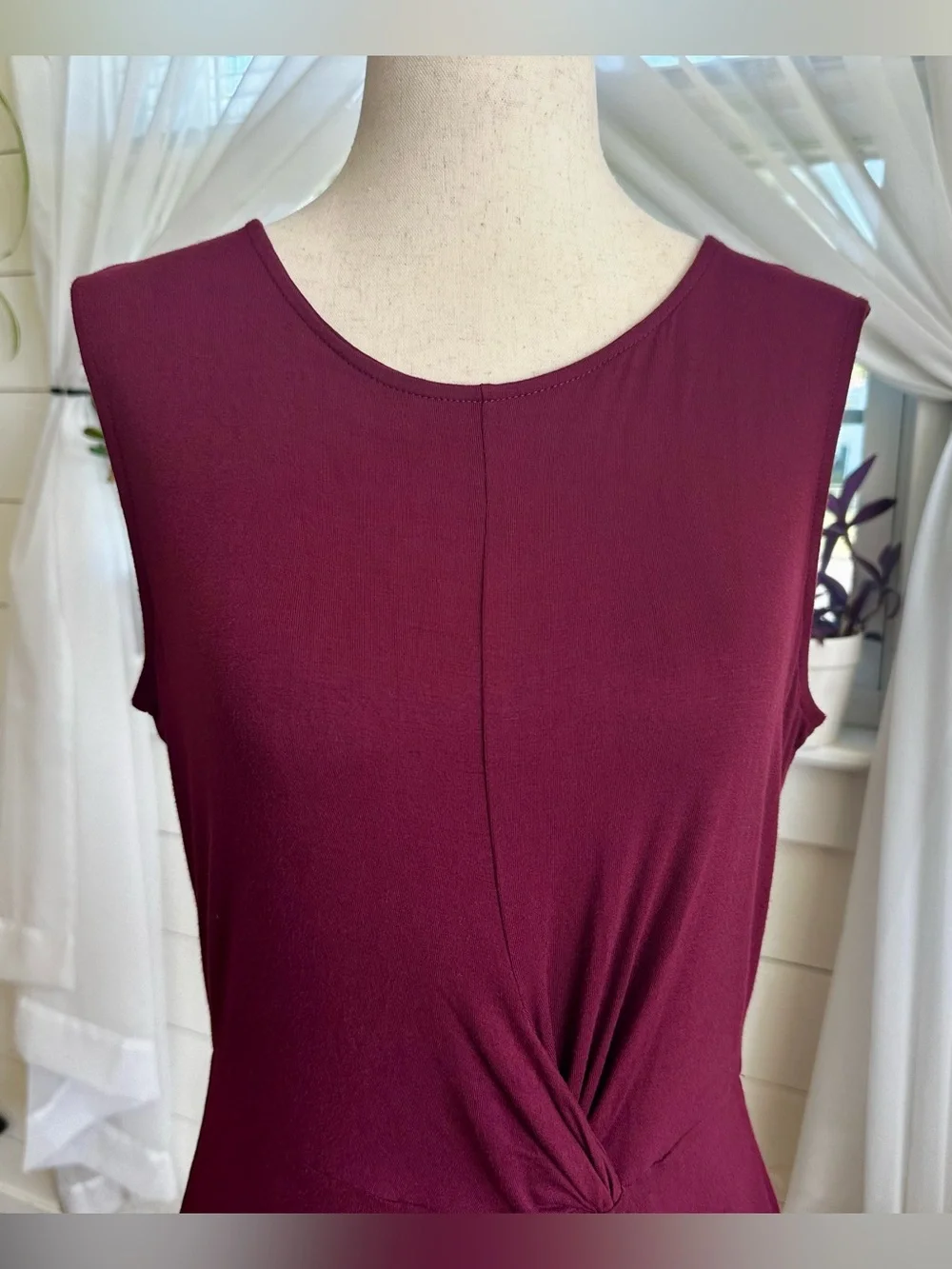 Michael Stars Burgundy Sleevelss Francie Twisted Knit Tunic Top NWT Size M